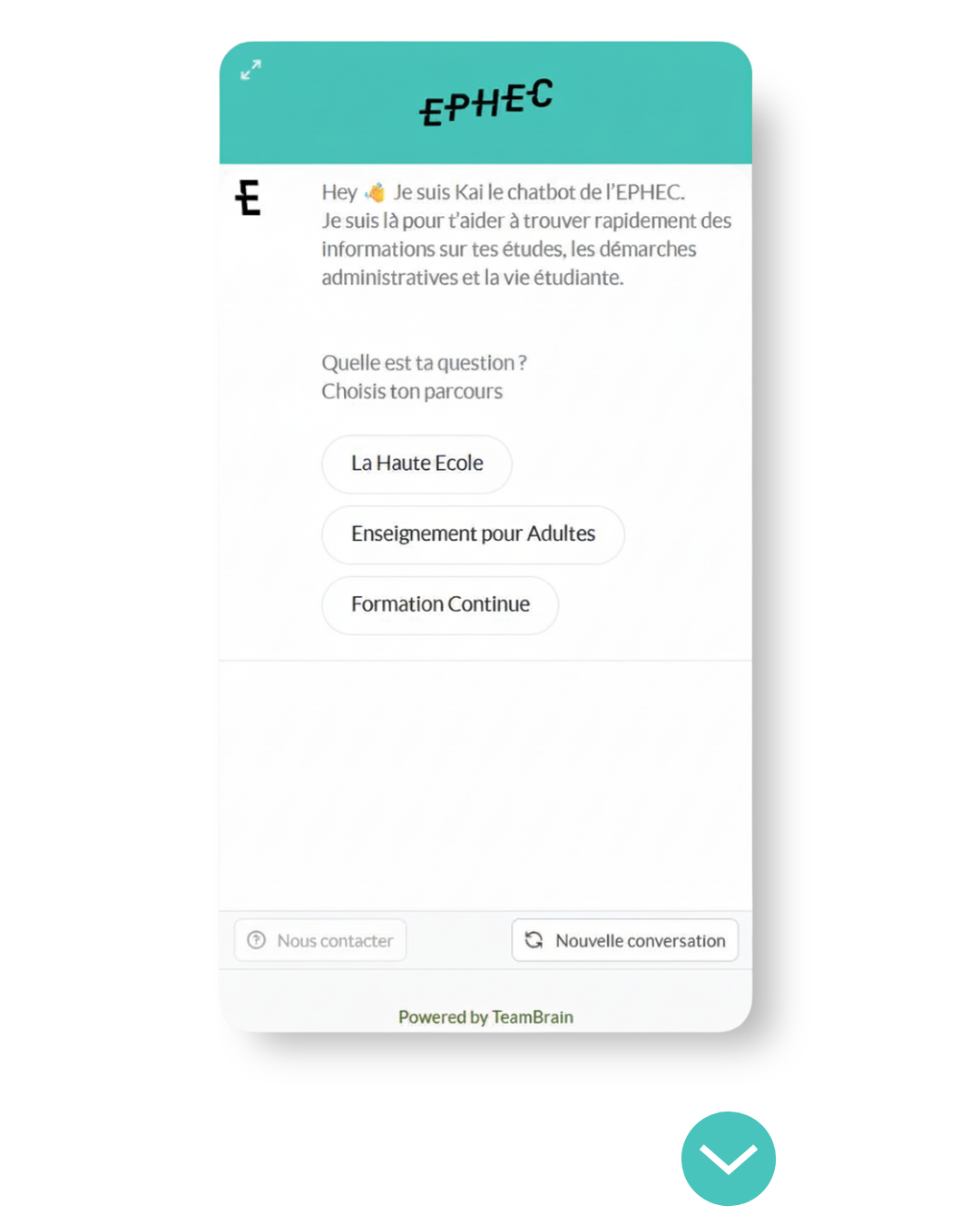 Interface de discussion avec KAI