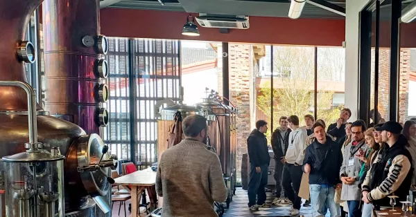 Students visiting a brewery during the BIP Week